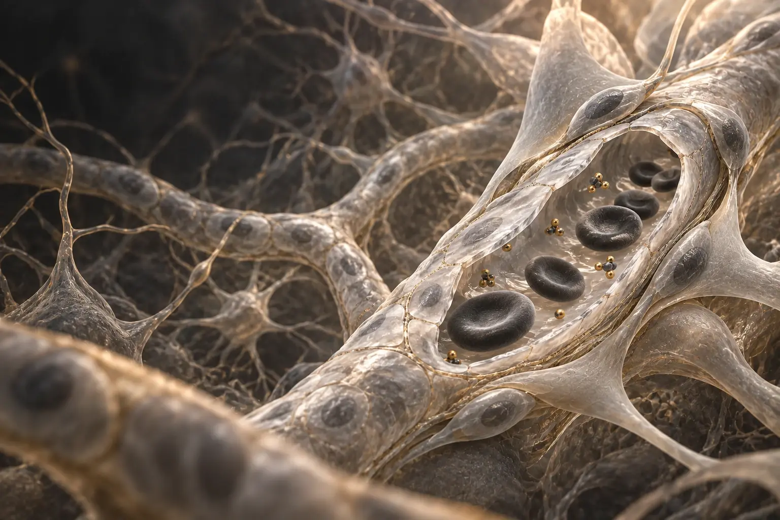 Diagram of the blood-brain barrier and surrounding tissue
